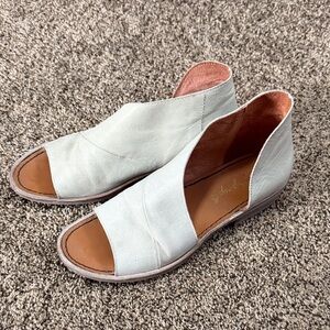 Free People Green-Grey Open-Toe Flats